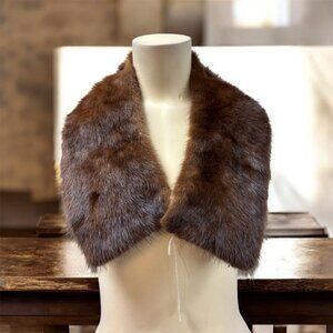 Woman, Fur Neck Genuine, Brown, Fleece Lining, Winter, Elegant, Classic.!